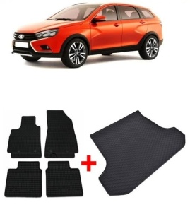 Lada Vesta Combi din 2015 - Prezent *1, Set Covorase + tavita portbagaj auto - Img 2