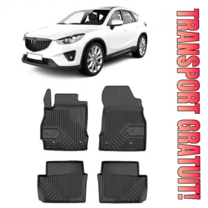 Mazda 2 II Din 09.2007 - 01.2015, Hatchback , Set Covorase Auto Tip Tavita Premium 3D, din cauciuc