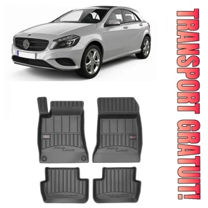 Mercedes Clasa A W176, Hatchback, Din 09.2012 - 04.2018 , Set Covorase Auto Tip Tavita Premium 3D, din cauciuc