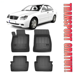 Mercedes Clasa C W203, Combi, Din 2001 - 11.2007 , Set Covorase Auto Tip Tavita Premium 3D, din cauciuc