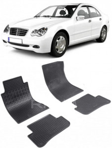 Mercedes Clasa C W203, Sedan, fabricat din 2001 - 03.2007, set covorase auto dedicate, din cauciuc 100% Premium accesorii pentru autoturismul tau - masina v157082