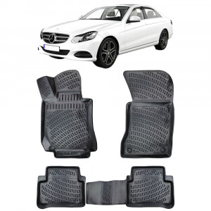 Mercedes E Class W211 III 2003-2009 Set 4 covorase auto din cauciuc tip tavita premium line 3D accesorii pentru autoturismul tau - masina v243307