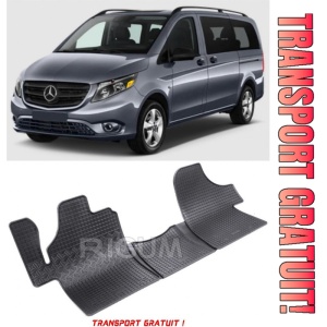 Mercedes Vito set covorase auto dedicate, din cauciuc dedicate Mercedes Vito W639 fabricatie 08.2003 - 09.2014, caroserie van, 2-3 locuri - Transport Gratuit