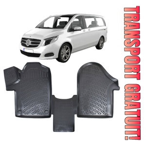 Mercedes Vito W447 2014-2025 Set 2 covorase auto din cauciuc tip tavita premium line 3D