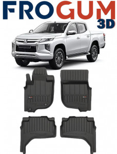 Mitsubishi L200, Pick-Up, Din 2019 - Prezent, Facelift , Set Covorase Auto Tip Tavita Premium 3D, din cauciuc accesorii pentru autoturismul tau - masina v171535