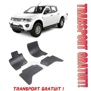 Mitsubishi L200, Pick-Up, fabricat din 2007 - 2015, set covorase auto dedicate, din cauciuc 100% Premium - Transport Gratuit