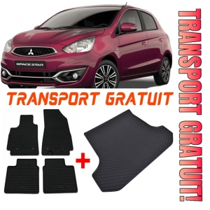 Mitsubishi Space Star Hatchback din 12.2019 - Prezent, Set Covorase + tavita portbagaj auto Portbagaj Inferior *1