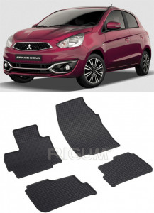 Mitsubishi Space Star, Hatchback, fabricat din 12.2019 - Prezent, set covorase auto dedicate, din cauciuc 100% Premium accesorii pentru autoturismul tau - masina v156896
