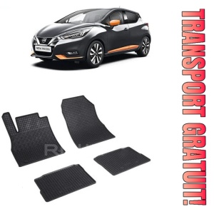 Nissan Micra K14, Hatchback, fabricat din 03.2017 - Prezent, set covorase auto dedicate, din cauciuc 100% Premium