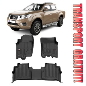 Nissan Navara Din 01.2016 - Prezent, Pick-Up , Set Covorase Auto Tip Tavita Premium 3D, din cauciuc