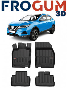 Nissan Qashqai II, Suv, Din 02.2014 - 05.2021 , Set Covorase Auto Tip Tavita Premium 3D, din cauciuc accesorii pentru autoturismul tau - masina v171251