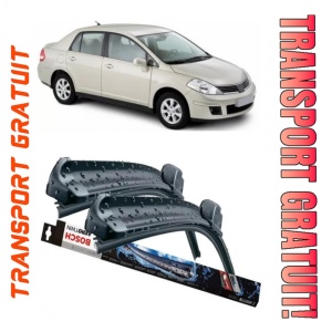 Nissan TIIda Set 2 stergatoare parbriz pentru parbriz compatibile cu Nissan TIIda fabricat incepand cu 2006, breloc Hella (60 cm / 35 cm)