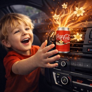 Odorizant Auto 3D Coca Cola Vanilie, Tip Doza, Clip Ventilatie, Parfum Intens și Persistent, Design Realist, Vegan Friendly - Img 6