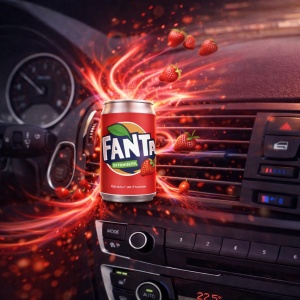 Odorizant Auto 3D Fanta Capsuni, Tip Doza, Clip Ventilatie, Parfum Intens și Persistent, Design Realist, Vegan Friendly - Img 4