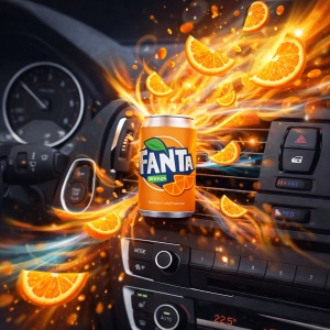 Odorizant Auto 3D Fanta Portocale, Tip Doza, Clip Ventilatie, Parfum Intens și Persistent, Design Realist, Vegan Friendly - Img 4