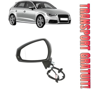 Oglinda Stanga AUDI A3 Sportback (8VA, 8VF) din 2012 - 2020, Auto, Reglaj electric, Completa