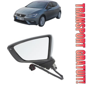 Oglinda Stanga SEAT LEON Hatchback Van (5F1) din 2015 - 2020, Auto, Reglaj electric, Completa
