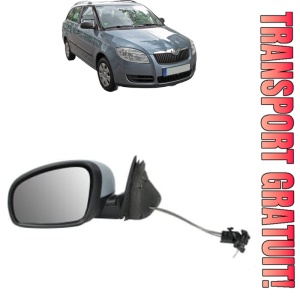 Oglinda Stanga SKODA FABIA II Combi (545) din 2007 - 2014, Auto, Reglaj mecanic, Completa