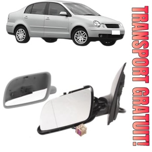 Oglinda Stanga Volkswagen POLO IV Saloon (9A4, 9A2, 9N2, 9A6) din 2002 - 2012, Auto, Reglaj electric, Completa