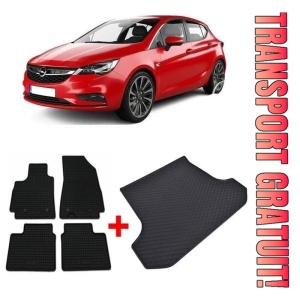 Opel Astra K Hatchback din 11.2015 - Prezent, Set Covorase + tavita portbagaj auto Portbagaj Superior Roata Rezerva Ingusta *1
