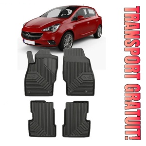 Opel Corsa E Din 12.2014 - 05.2019, Hatchback , Set Covorase Auto Tip Tavita Premium 3D, din cauciuc