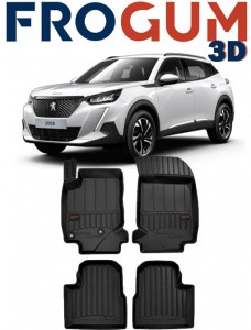 Peugeot 2008 II, Suv, Din 01.2020 - Prezent , Set Covorase Auto Tip Tavita Premium 3D, din cauciuc accesorii pentru autoturismul tau - masina v170693