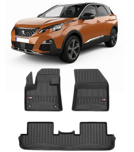 Peugeot 3008 II Din 11.2016 - Prezent, Suv , Set Covorase Auto Tip Tavita Premium 3D, din cauciuc accesorii pentru autoturismul tau - masina v163095