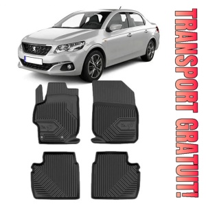 Peugeot 301 Din 02.2013 - Prezent, Sedan , Set Covorase Auto Tip Tavita Premium 3D, din cauciuc