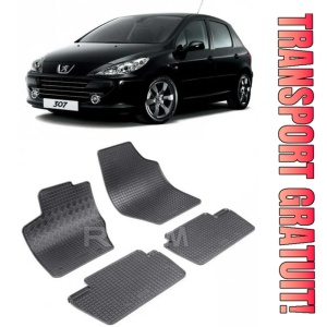 Peugeot 307, Hatchback, fabricat din 03.2001 - 04.2007, set covorase auto dedicate, din cauciuc 100% Premium