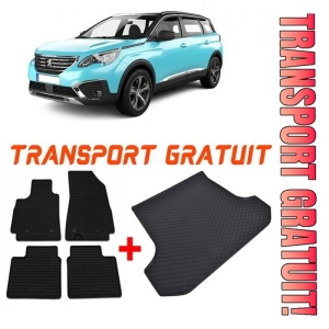 Peugeot 5008 II Suv din 07.2017 - Prezent *3, Set Covorase + tavita portbagaj auto