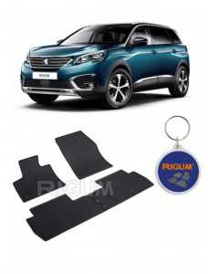 Peugeot 5008 II, Suv, fabricat din 07.2017 - Prezent, set covorase auto dedicate, din cauciuc 100% Premium accesorii pentru autoturismul tau - masina v159656