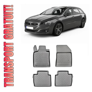Peugeot 508 II, Combi, Din 11.2018 - Prezent , Set Covorase Auto Tip Tavita Premium 3D, din cauciuc