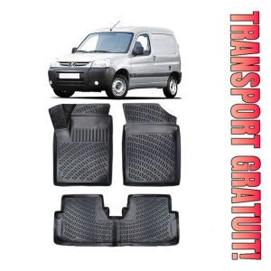 Peugeot Partner 1996-2013 Set 4 covorase auto din cauciuc tip tavita premium line 3D