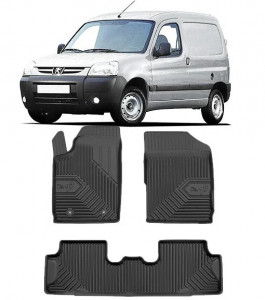 Peugeot Partner I Din 1998 - 2007, Van , Set Covorase Auto Tip Tavita Premium 3D, din cauciuc accesorii pentru autoturismul tau - masina v166083