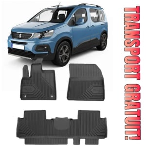 Peugeot Rifter Din 06.2018 - Prezent, Van, Nu Corespunde Modelului Gt , Set Covorase Auto Tip Tavita Premium 3D, din cauciuc