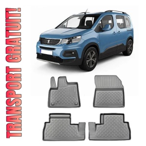 Peugeot Rifter, Van, Din 06.2018 - Prezent, Ampatament Scurt , Set Covorase Auto Tip Tavita Premium 3D, din cauciuc