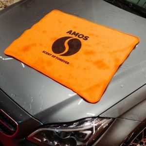 Prosop auto pentru stergerea masinii, din microfibră ultra absorbant AMOS Powerfluff portocaliu 1000 GSM 60*80cm si manusa CADOU, uscare rapida a masinii - Img 3
