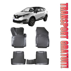 Renault Captur 2013-2019 Set 4 covorase auto din cauciuc tip tavita premium line 3D