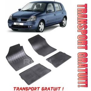 Renault Clio II, Hatchback, fabricat din 1998 - 08.2005, set covorase auto dedicate, din cauciuc 100% Premium - Transport Gratuit