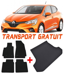 Renault Clio Set Covorase + tavita portbagaj auto Renault Clio IV fabricatie 10.2012 - 08.2019, caroserie hatchback accesorii pentru autoturismul tau - masina v2684