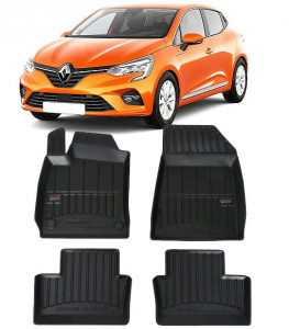 Renault Clio V, Hatchback, Din 09.2019 - Prezent , Set Covorase Auto Tip Tavita Premium 3D, din cauciuc accesorii pentru autoturismul tau - masina v173700