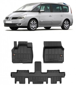 Renault Espace IV, Van, Din 10.2002 - 12.2014 , Set Covorase Auto Tip Tavita Premium 3D, din cauciuc accesorii pentru autoturismul tau - masina v170310