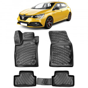 Renault Megane 4 hatckback 2016- Set 4 covorase auto din cauciuc tip tavita premium line 3D accesorii pentru autoturismul tau - masina v242554