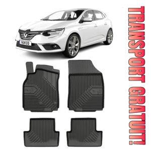 Renault Megane III Din 11.2008 - 12.2015, Coupe , Set Covorase Auto Tip Tavita Premium 3D, din cauciuc