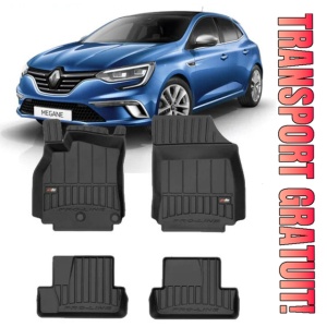 Renault Megane III Sport Din 2008 - 2011, Coupe , Set Covorase Auto Tip Tavita Premium 3D, din cauciuc