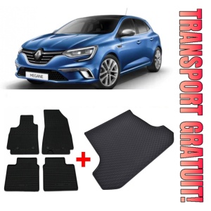 Renault Megane Set Covorase + tavita portbagaj auto Renault Megane III fabricatie 11.2008 - 12.2015, caroserie hatchback