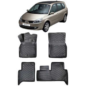 Renault Scenic II 2003-2009 Set 4 covorase auto din cauciuc tip tavita premium line 3D - Transport Gratuit! accesorii pentru autoturismul tau - masina v48380