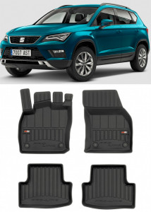 Seat Ateca, Suv, Din 09.2016 - Prezent , Set Covorase Auto Tip Tavita Premium 3D, din cauciuc accesorii pentru autoturismul tau - masina v170131