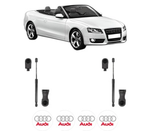 Set 2 amortizoare portbagaj haion AUDI A5 Convertible (8F7) din 2009-2017, 2 bucati, KROSNO, 4 stickere auto AUDI v1555