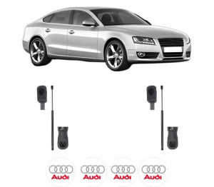 Set 2 amortizoare portbagaj haion AUDI A5 Sportback (8TA) din 2009-2017, 2 bucati, MAGNUM TECHNOLOGY, 4 stickere auto AUDI v3955